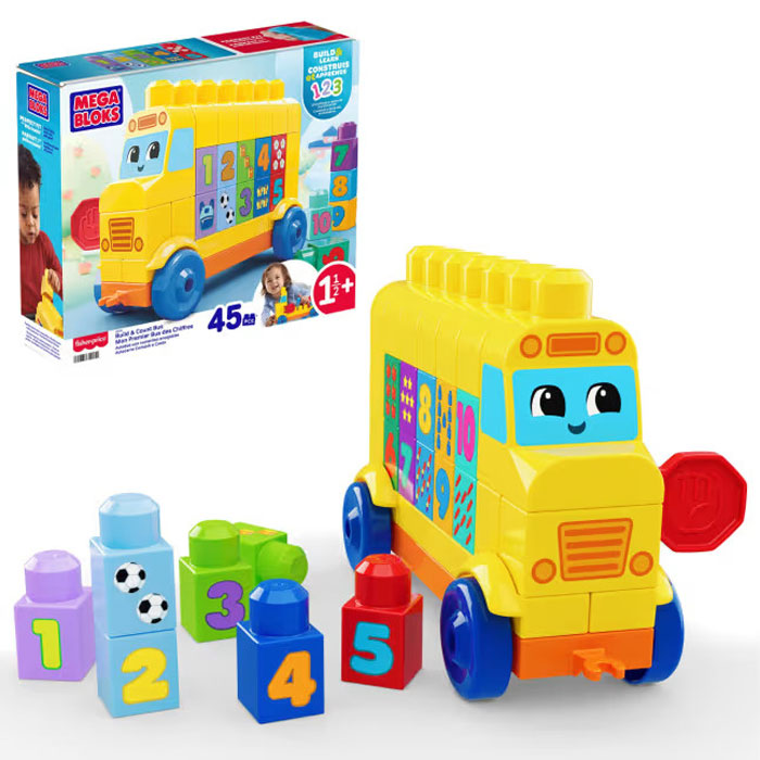 MEGA Bloks® Τουβλάκια - Σχολικό με Αριθμούς 45 τεμάχια JKG34