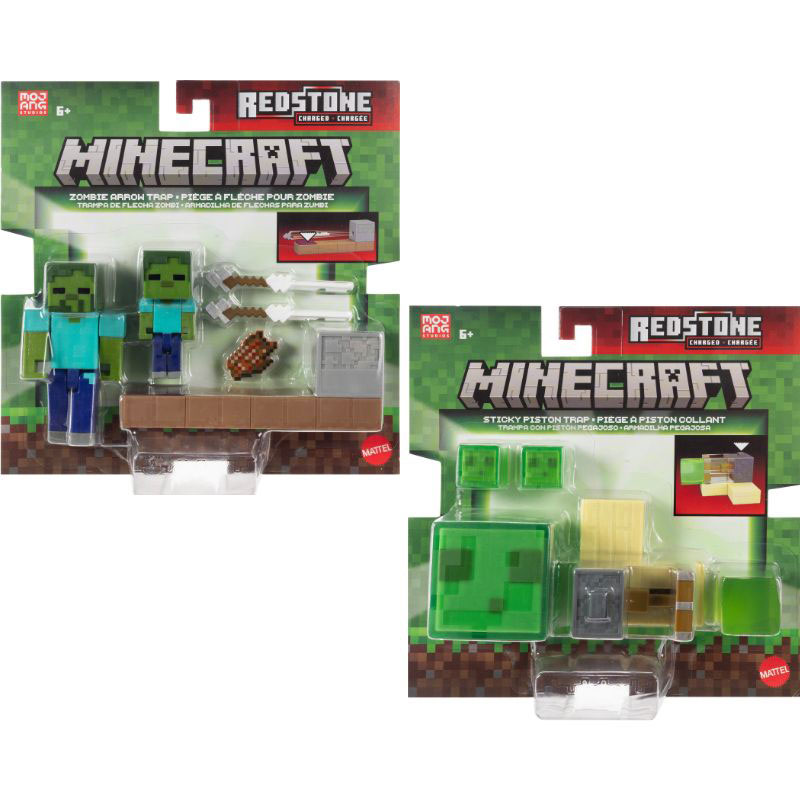 Mattel Minecraft Redstone Charged Βασική Φιγούρα με αξεσουάρ - Σχέδια JKK00