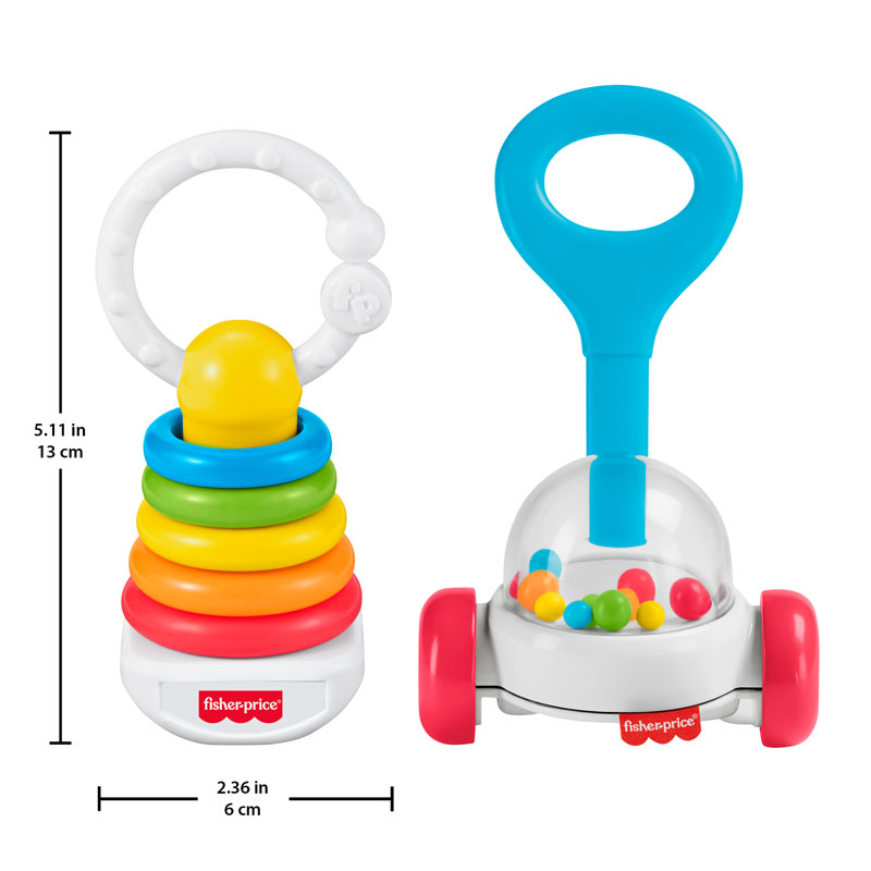 Fisher-Price® Κουδουνίστρες Κλασσικά Παιχνίδια Σετ των 2 JKP54