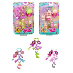 Mattel Polly Pocket Κούκλα με αξεσουάρ & μπρελόκ μεσαίο pack - Σχέδια JKR46