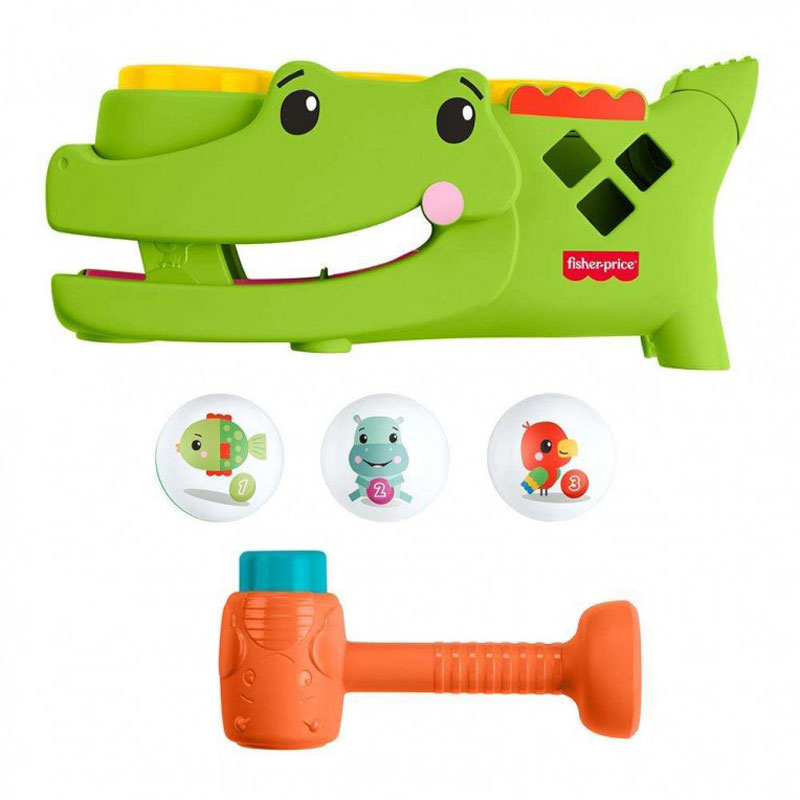 Fisher-Price® Sit & Tap Rolligator Κροκόδειλος Δραστηριοτήτων με Σφυράκι και Μπαλίτσες JLB94