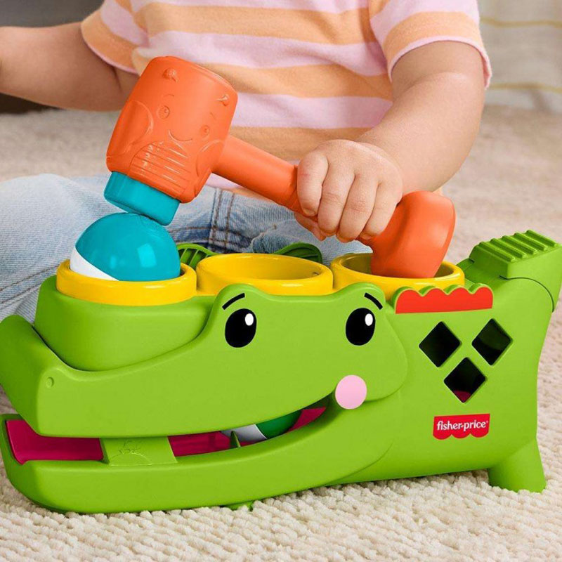 Fisher-Price® Sit & Tap Rolligator Κροκόδειλος Δραστηριοτήτων με Σφυράκι και Μπαλίτσες JLB94