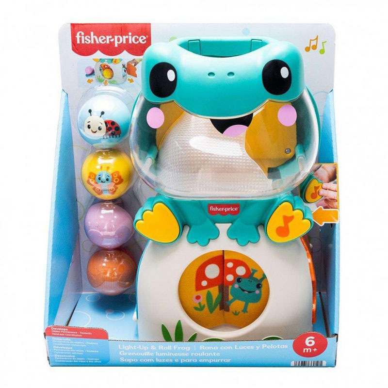 Fisher-Price® Light-Up & Roll Μουσικός Βάτραχος Δραστηριοτήτων με Ήχους και Φώτα JLB96