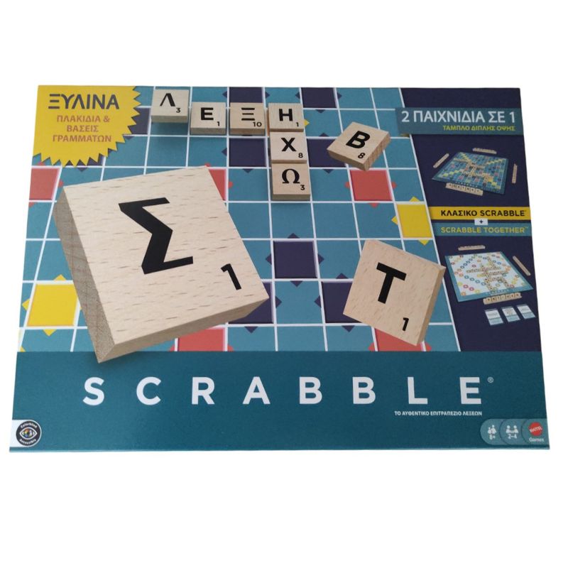 Mattel Scrabble με Ξύλινα Γράμματα JLJ58