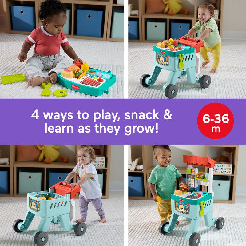 Fisher-Price® Laugh & Learn® 4-in-1 Snack Cart Walker Εκπαιδευτικό Καροτσάκι για ψώνια 4-Σε-1 JLM95