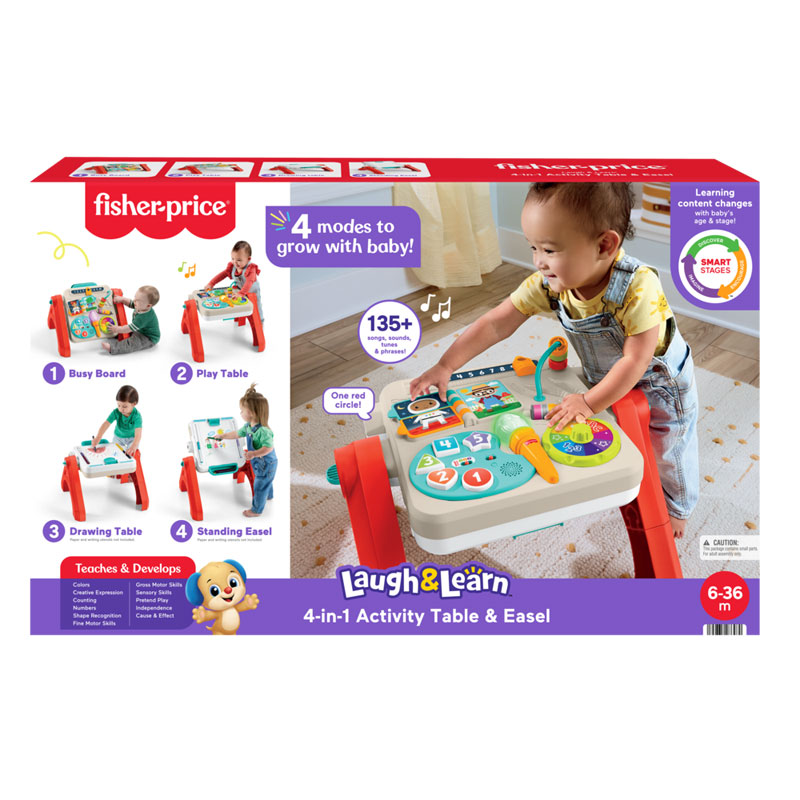 Fisher-Price® Laugh & Learn® Activity Table & Easel Εκπαιδετικό Τραπέζι-Πίνακας 4-σε-1 JLM96