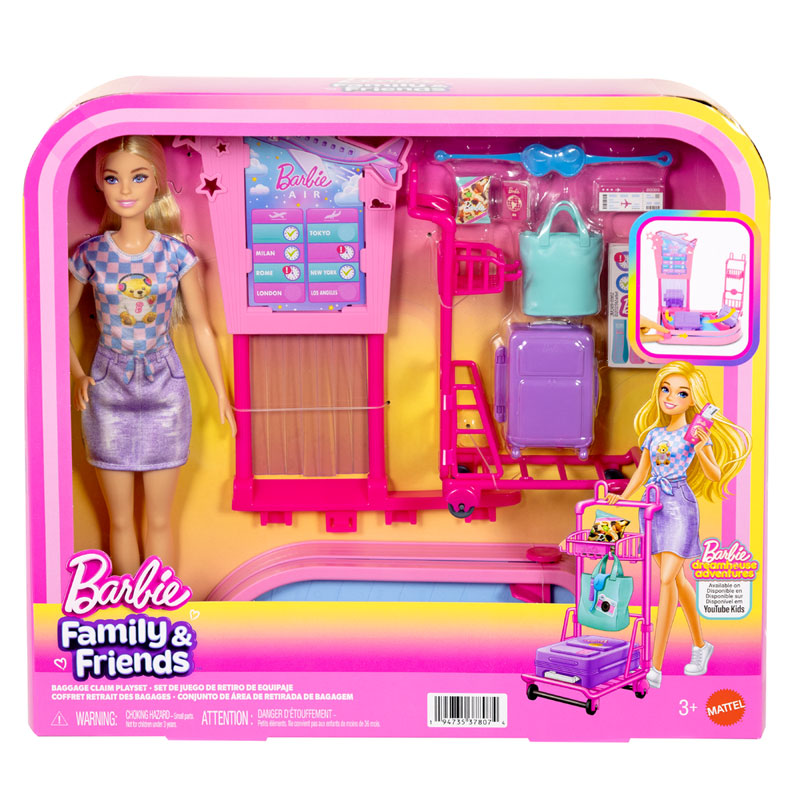 Mattel Barbie® Family & Friends Baggage Claim Barbie στο Αεροδρόμιο JMJ49