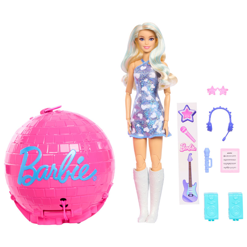 Mattel Barbie® Team Barbie™ Roll & Reveal™ Pop Star Κούκλα με Αξεσουάρ JMK19
