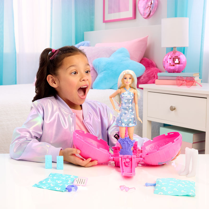 Mattel Barbie® Team Barbie™ Roll & Reveal™ Pop Star Κούκλα με Αξεσουάρ JMK19