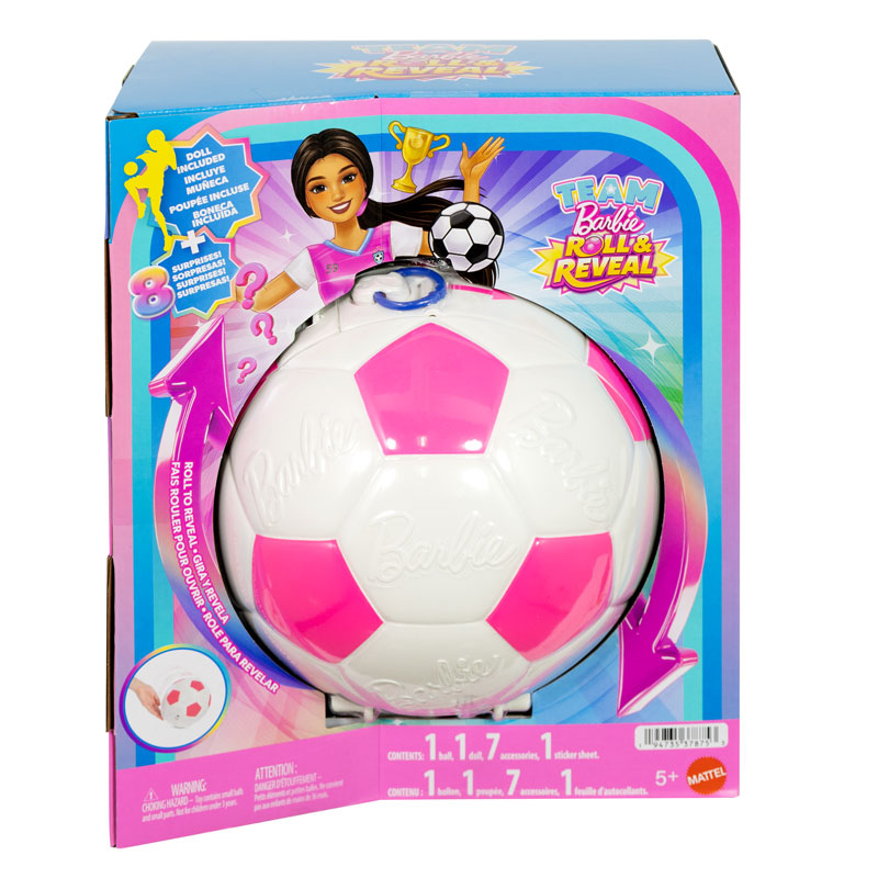 Mattel Barbie® Team Barbie™ Roll & Reveal™ Ποδοσφαιρίστρια Κούκλα με Αξεσουάρ JMK20