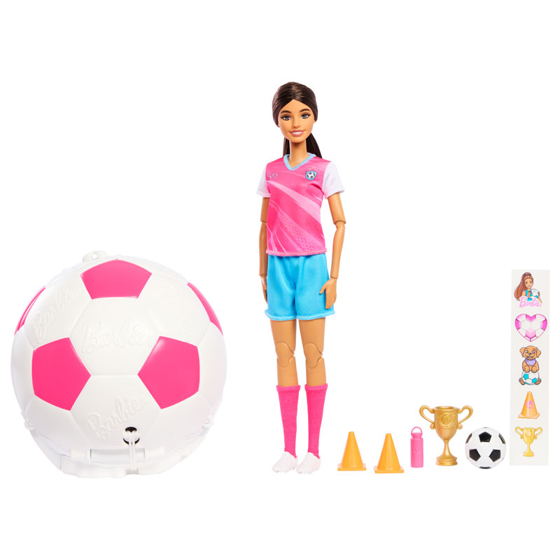 Mattel Barbie® Team Barbie™ Roll & Reveal™ Ποδοσφαιρίστρια Κούκλα με Αξεσουάρ JMK20