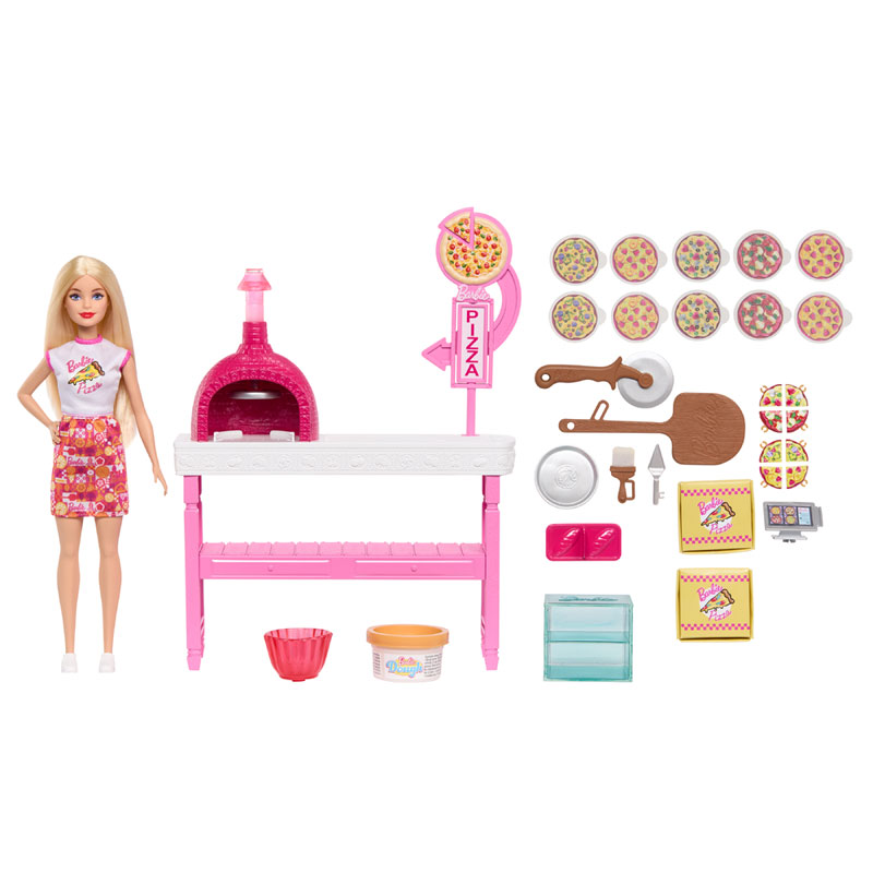 Mattel Barbie® Pizza Shop Playset - Πιτσαρία Σετ Παιχνιδιού με Κούκλα και Αξεσουάρ JMK21