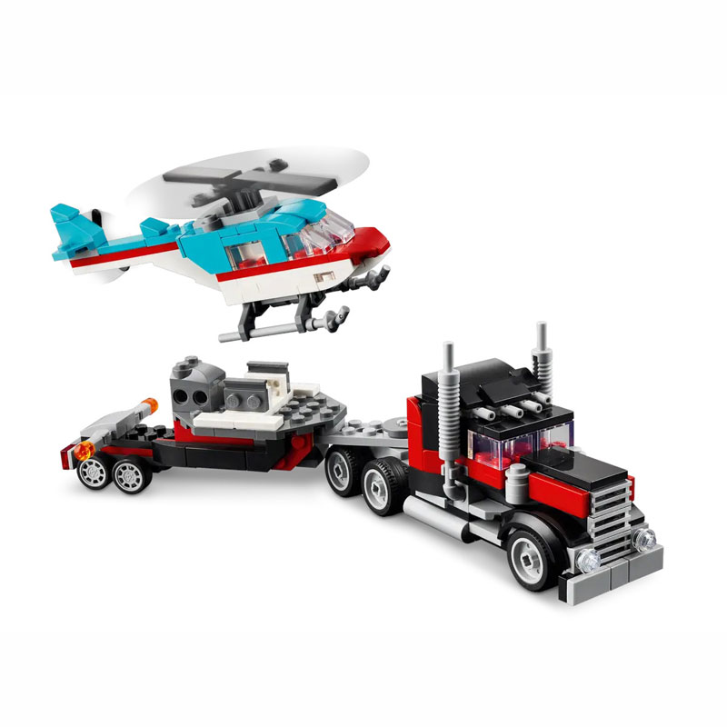 Lego Creator 3-in-1 Flatbed With Helicopter 31146