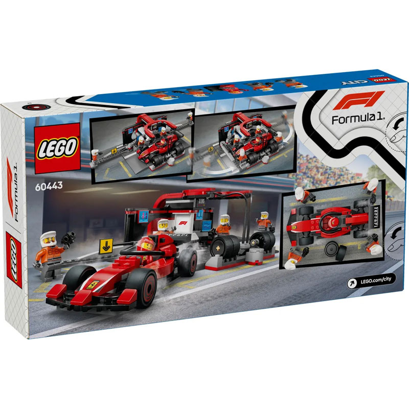 Lego City F1 Pit Stop & Pit Crew With Ferrari Car 60443