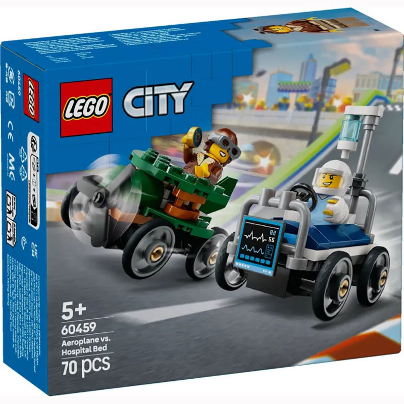 Lego City Great Vehicles: Airplane vs. Hospital Bed Race Car Pack 60459