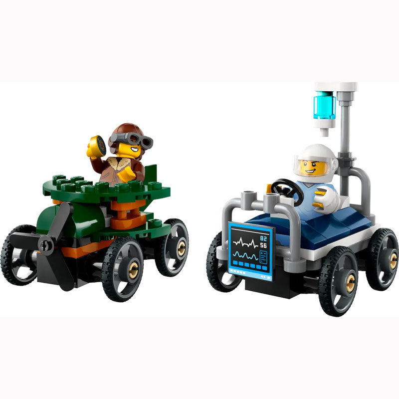 Lego City Great Vehicles: Airplane vs. Hospital Bed Race Car Pack 60459