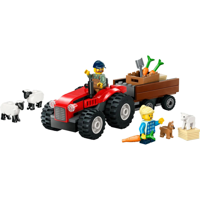 Lego City Red Farm Tractor with Trailer & Sheep 60461