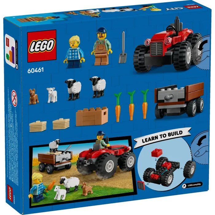 Lego City Red Farm Tractor with Trailer & Sheep 60461