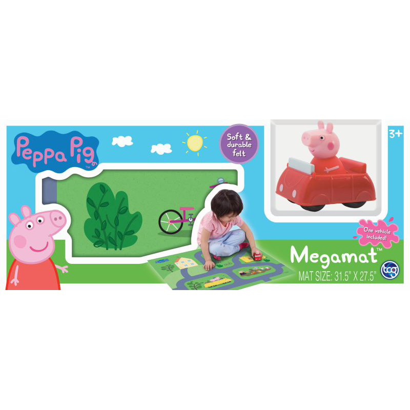 Giochi Preziosi Megamat Τσόχινο Χαλάκι Με Όχημα Πέππα 80cm x 70cm  PP020000