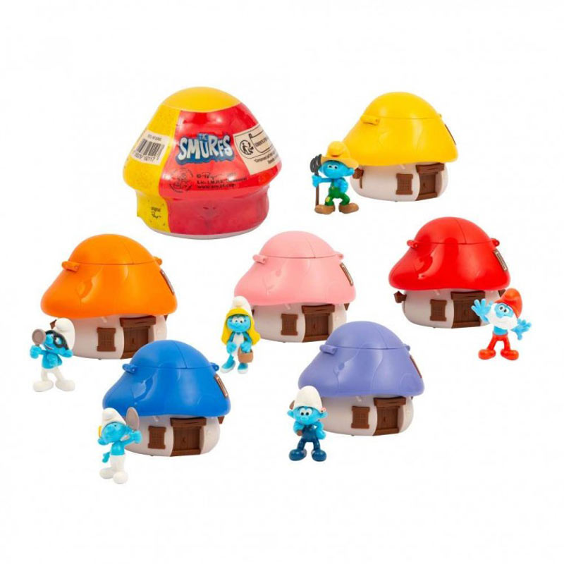 Giochi Preziosi Smurfs Στρουμφάκια Σπιτάκι 10cm με Κονφετί & Φιγούρα 5,5cm - Σχέδια PUF13000