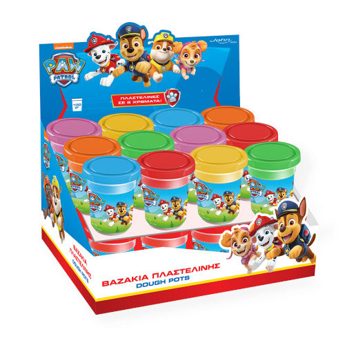 John Paw Patrol Μονό Βαζάκι Πλαστελίνης 100 γρ. 8 Χρώματα Display