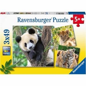 Ravensburger Παζλ 3x49 τεμ. Ζώα (Πάντα, τίγρης, λιοντάρι)