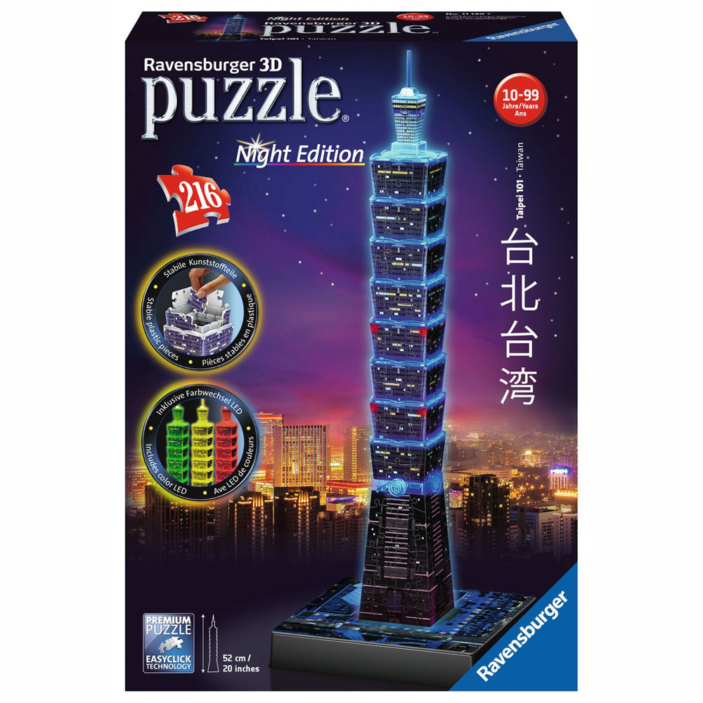 Ravensburger 3D Παζλ 216 τμχ Night Edition Ταϊπέι 101 11149