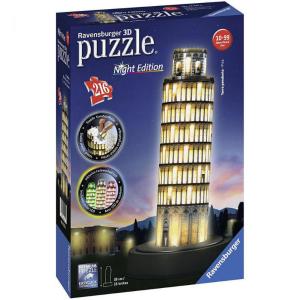 Ravensburger 3D Puzzle 216τμχ Πύργος της Πίζας Night Edition 12515