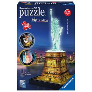 Ravensburger 3D Puzzle Το Άγαλμα της Ελευθερίας Night Edition 120 τμχ 12596