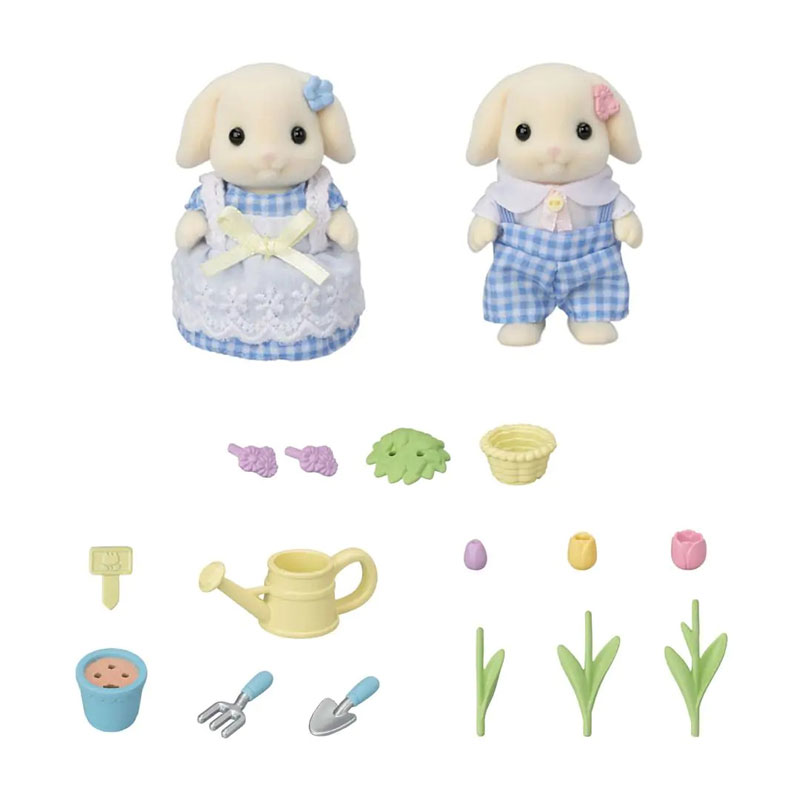Sylvanian Families Blossom Gardening Set - Flora Rabbit Sister & Brother 5736