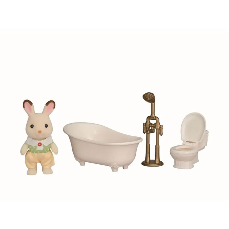 Sylvanian Families Chocolate Rabbit Boy's Bath Time Set 5779