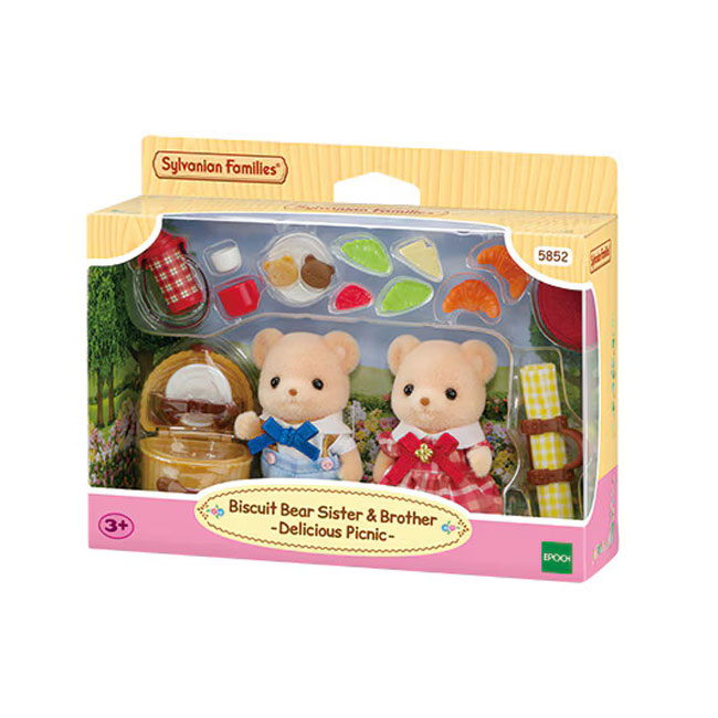 Sylvanian Families Biscuit Bear Sister & Brother Delicious Picnic 5852