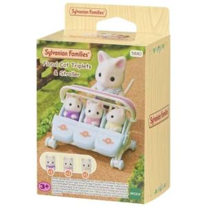 Sylvanian Families Floral Cat Triplets & Stroller 5880