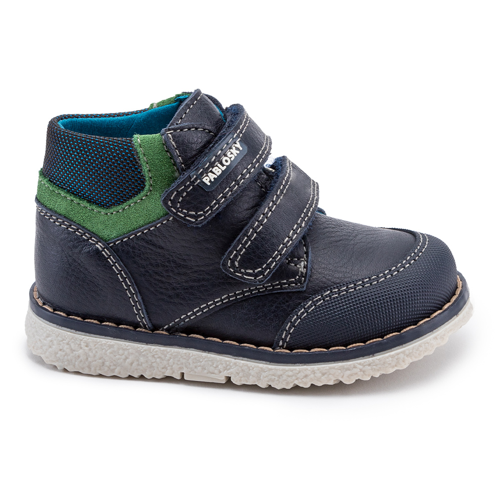 Blue-green leather boot