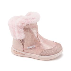 Leather boot with fur and zipper - 14796