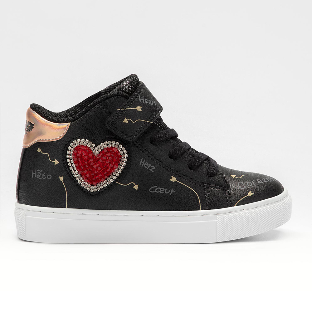Sneaker "love mid" with rubber-sticker