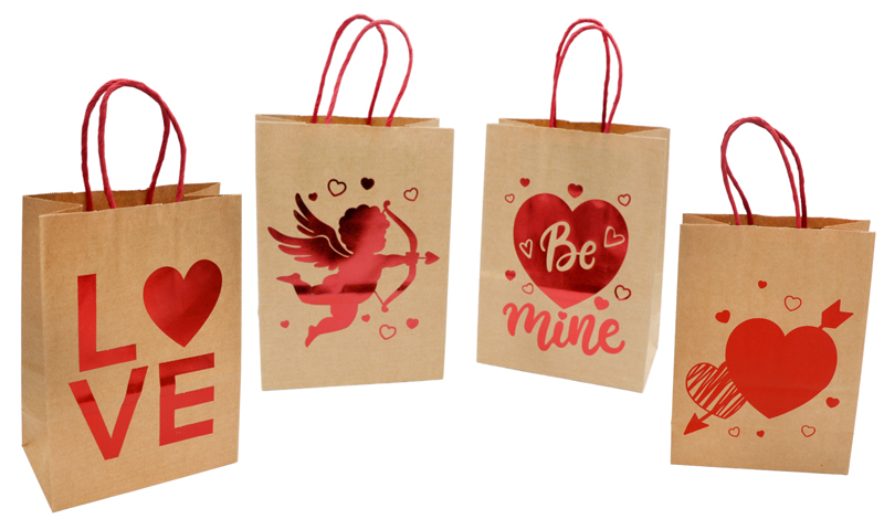  Τσάντες φυσικό χρώμα με χεράκι στριφτό 15cm x 21cm x 8cm 12 τεμάχια - 19123