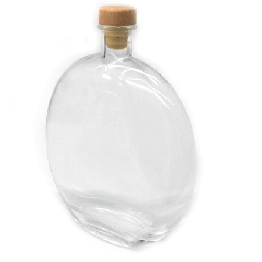 Γυάλινο μπουκάλι φλάτ 600ml με καπάκι - 18151