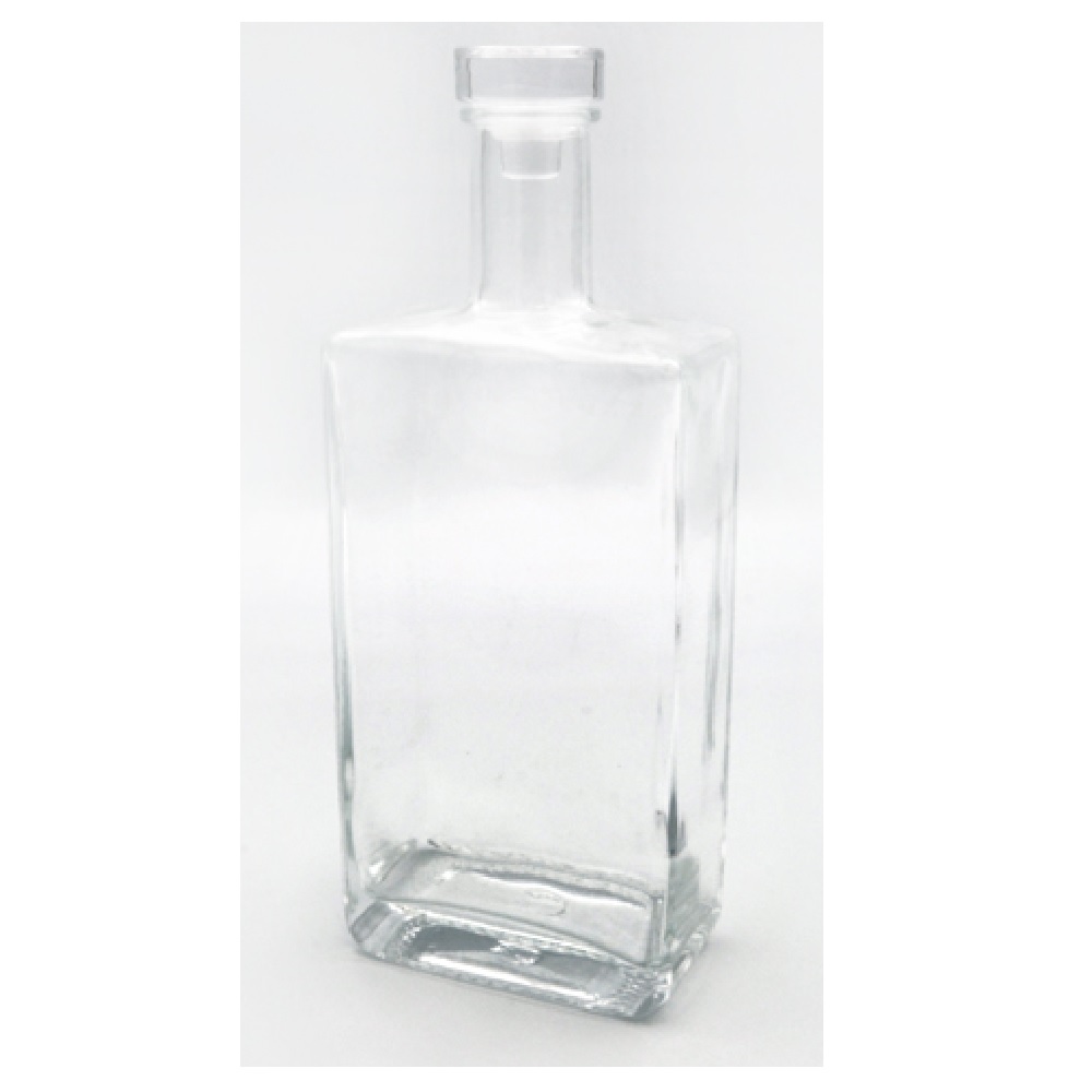 500ml rectangular glass bottle with glass lid - 18738