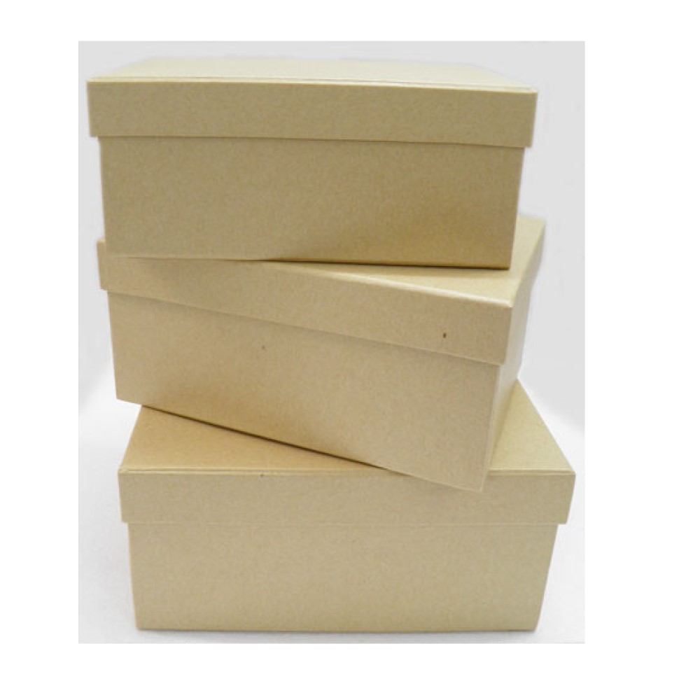 Κουτι χάρτινο παραλληλόγραμμο  ΣΕΤ απο 3 κουτιά - 8117