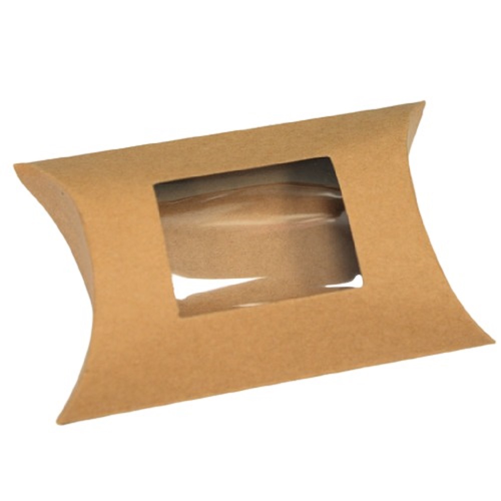 Χάρτινο κουτί μαξιλάρι με παράθυρο ζελατίνα μικρό 9cm 12 τεμάχια - 14341