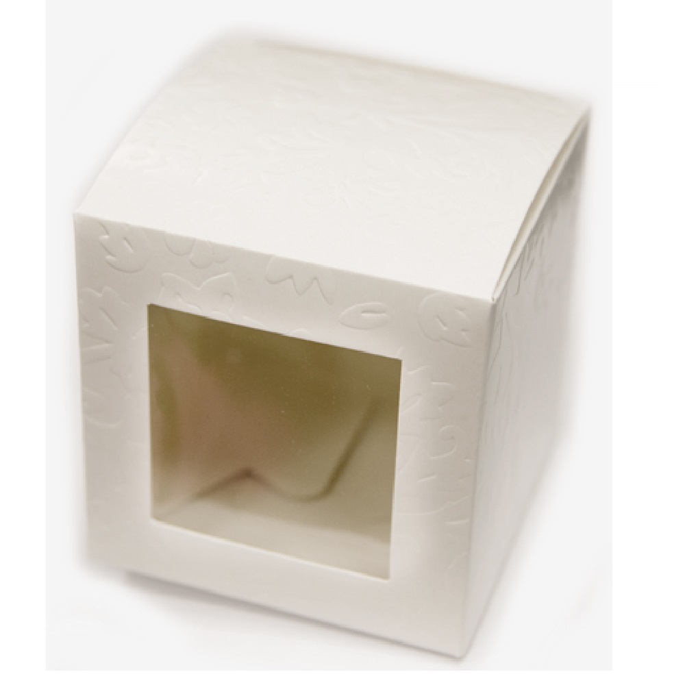  Κουτί  κύβος χάρτινο  με παράθυρο μεσαίο 8cm 12 τεμάχια - 14347
