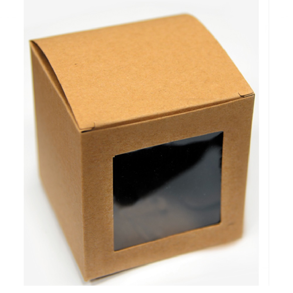  Κουτί  κύβος χάρτινο  με παράθυρο μεσαίο 8cm 12 τεμάχια - 14349