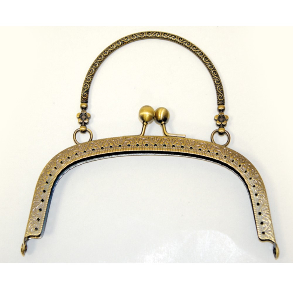 Μεταλλικό χερούλι ανάγλυφο χειροποίητης τσάντας 16.5cm - 8598
