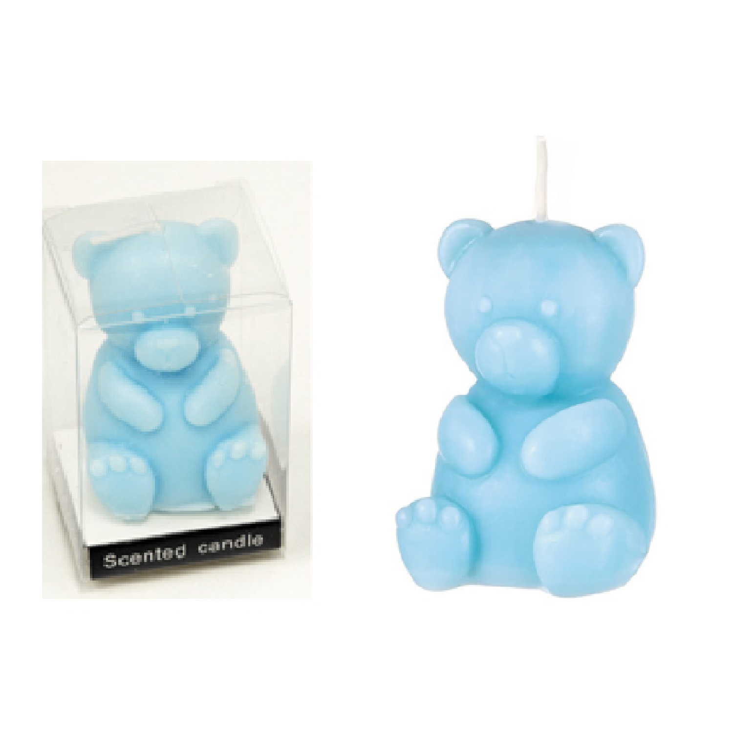 BEAR CANDLE IN A TRANSPARENT BOX 4cm x 6cm - 16771