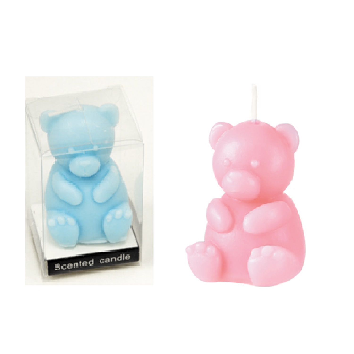 BEAR CANDLE IN A TRANSPARENT BOX 4cm x 6cm - 16769