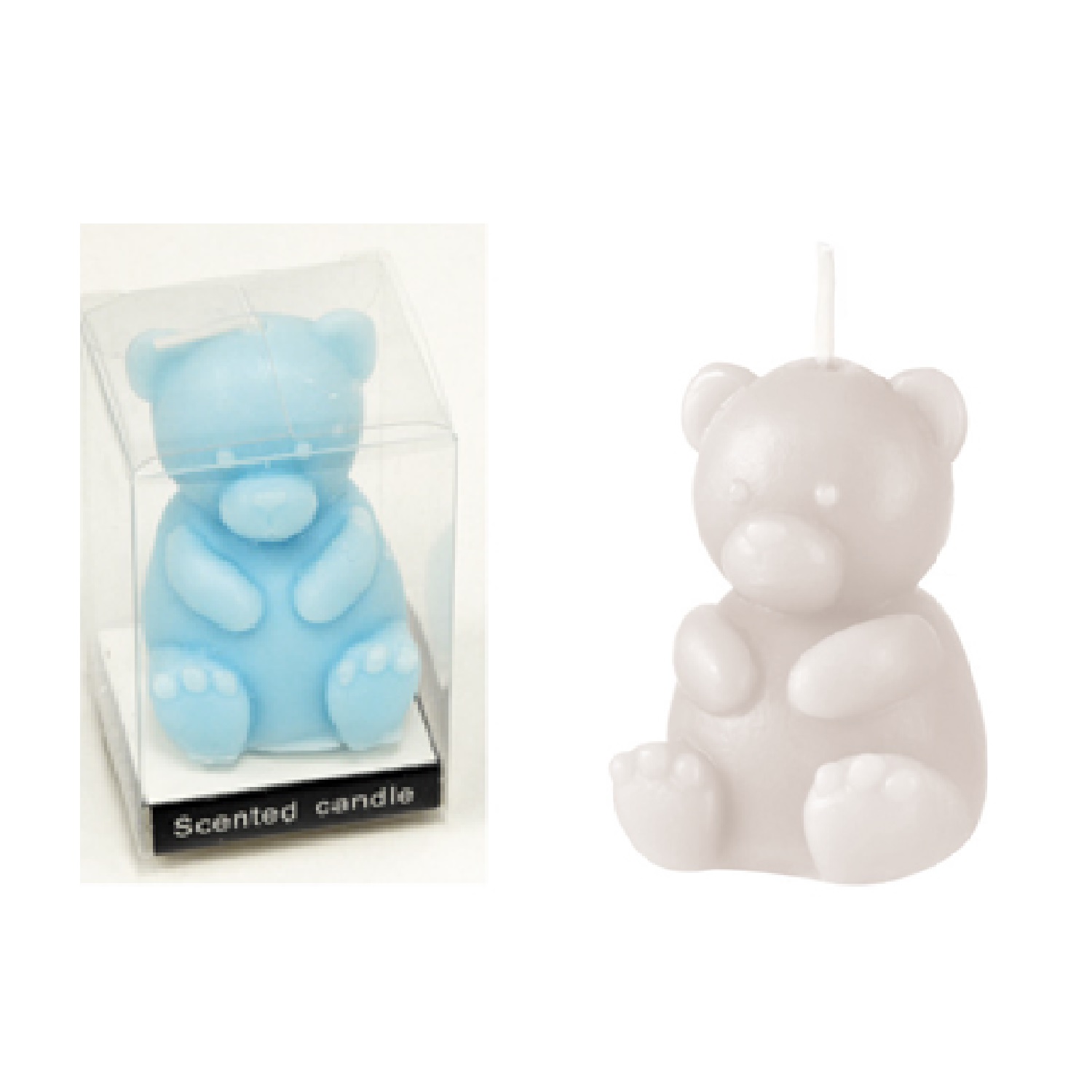 BEAR CANDLE IN A TRANSPARENT BOX 4cm x 6cm - 16767