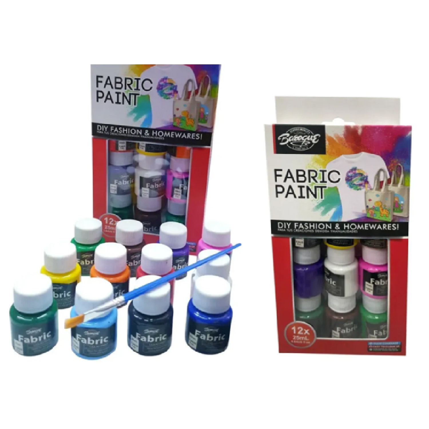 Σετ 12 χρωμάτων για ύφασμα 25ml - 19332