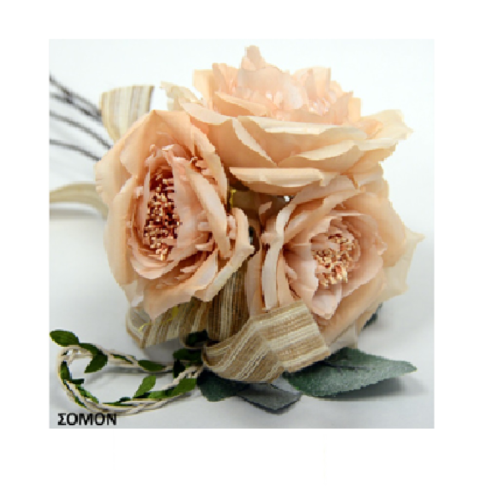 Rose bouquet with stamens and ribbon 3 pcs.