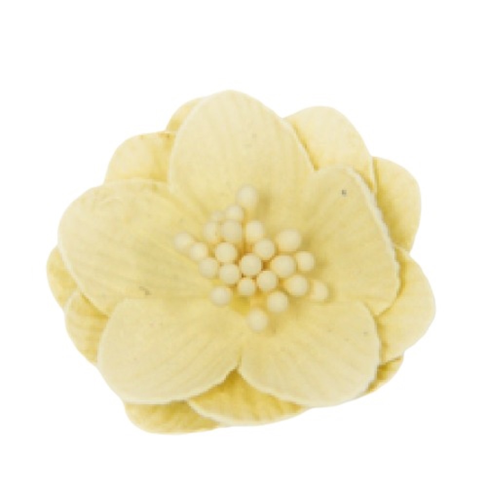 Suede flower triple petals with stamens large 4cm pack of 5 pieces - 11552